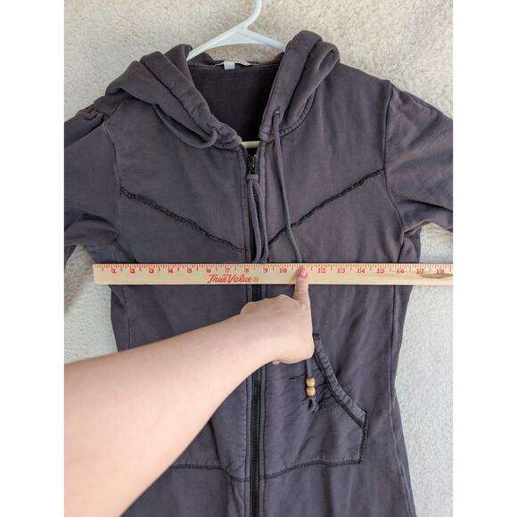 Prairie Underground Cloak Hoodie Womens Medium Long Black Full Zip Pockets - Picture 3 of 16